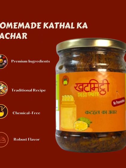 My homemade Kathal ka Achaar is made with premium ingredients, a traditional recipe, and is completely chemical-free, giving it a robust flavour.