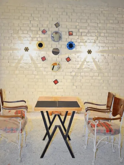 A daytime shot of one of our unique wall art installations. I believe art and decor are essential for creating the right vibe.