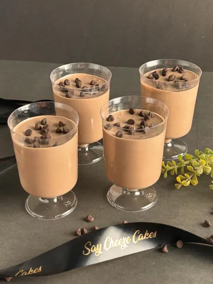 My Chocolate Mousse served in elegant, individual cups. These are great for catering events or as part of a dessert spread.