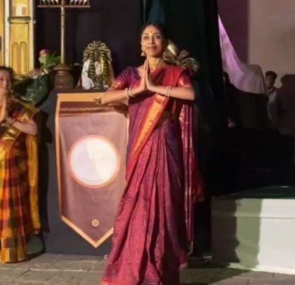 A moment of reverence during our performance of 'Vijayanagara Vaibhava'. The play is a window into the golden era of the Vijayanagara kings, a time when art and culture flourished.