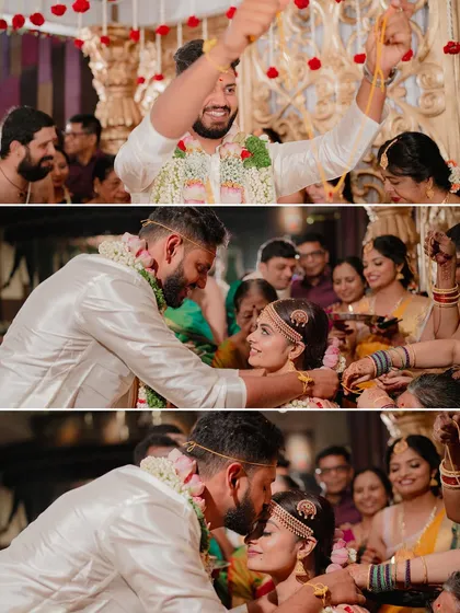 From tying the thaali to a gentle kiss on the forehead, these are the core moments of Suhaashini and Preetham’s Muhurtham, surrounded by the love of their family.