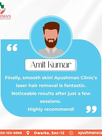 Our clients often see noticeable results after just a few sessions. We are proud to have helped so many people, like Amit Kumar, achieve the smooth skin they've always wanted.