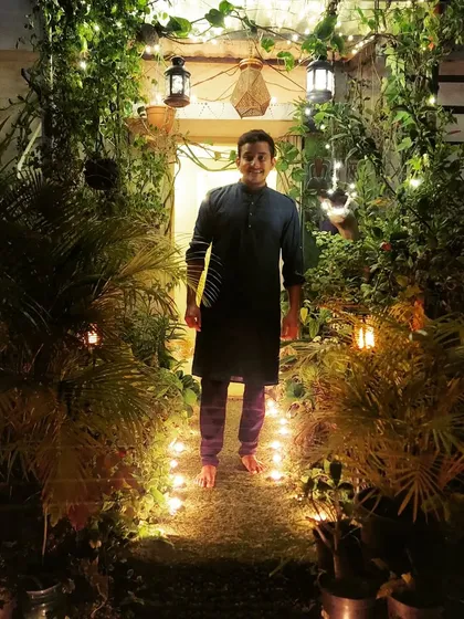 Here I am, standing in my garden during Diwali. It’s more than just a project; it’s my home and my sanctuary, a place of celebration and peace.