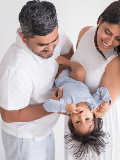 Pure fun and giggles during a family shoot. I encourage play and silliness to bring out the most authentic expressions.