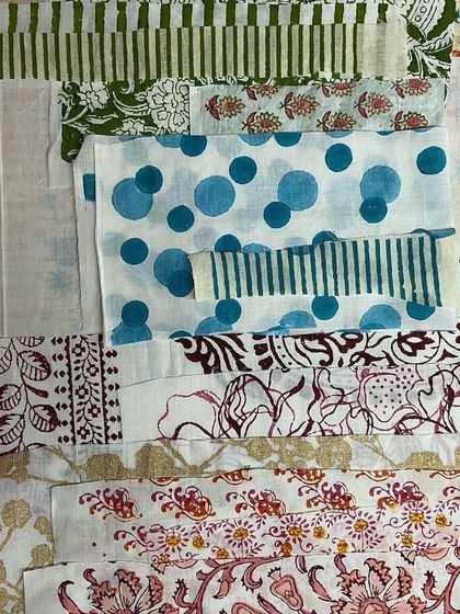 A beautiful curation of block prints on handwoven cottons for the brand Auntie Oti. We work with clients to create custom designs, often drawing inspiration from vintage prints to produce something entirely new.