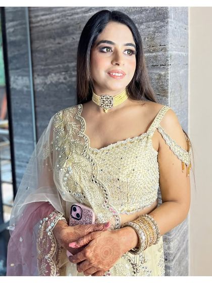 Another angle of our Karwachauth makeup, showing how the look is both traditional and modern.