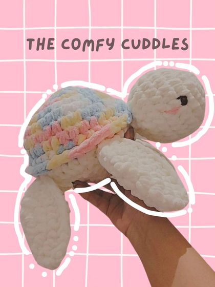 Welcome to my shop. This pastel rainbow turtle is a great example of the comfy, cuddly friends I create for you to adopt and love.