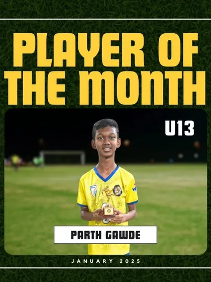 Parth Gawde, the U13 Player of the Month for January 2025.