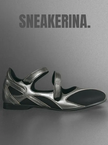 Introducing the Sneakerina, my answer to modern versatility. I wanted to create a shoe that fuses the comfort of a sneaker with the grace of a ballerina flat. It’s a hybrid essential, designed to move seamlessly with every look.