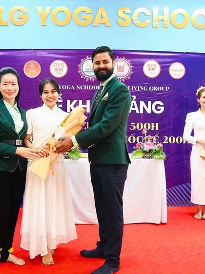 Images from my visit to Vietnam for a new yoga school opening. These pictures show me with local yoga leaders, students, and officials, highlighting our strong international collaborations and the respect our certification commands globally.