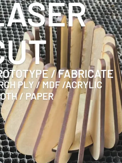 Start your maker journey with digital fabrication. We offer laser cutting services and workshops for a variety of materials, including birch ply, MDF, acrylic, cloth, and paper.