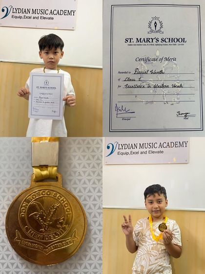 We celebrate every win! Congratulations to Daniel for his 'Excellence in Western Vocals' certificate and to Ettan for winning the 'Voice of DBA' competition. We are so proud of their dedication.