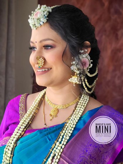 A happy mommy-to-be. Mini created a look that was both traditional and comfortable for her special day.