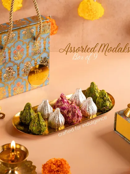 Our assorted modaks look beautiful on any festive platter. They are a modern, healthy take on a traditional favorite.