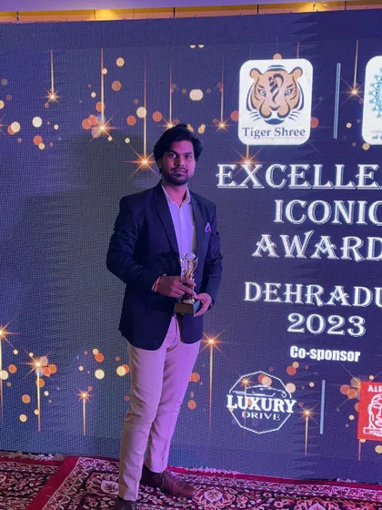 Posing with the Excellency Iconic Award in Dehradun. This award motivates us to continue pushing the boundaries of design and delivering exceptional work for our clients.