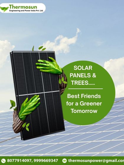 Solar panels and trees are best friends for a greener tomorrow. Let's make our planet better, one solar panel at a time.