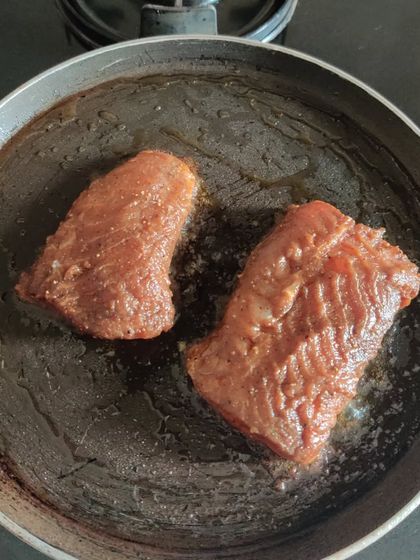 The raw, marinated fish before cooking. Preparation is key. Having high protein options ready to cook makes sticking to your plan much easier.