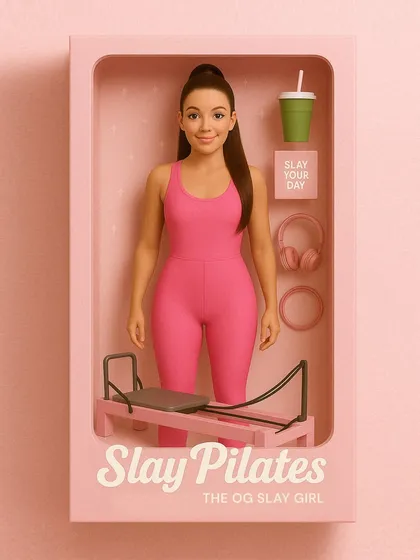 If I was a doll, this would be the starter pack. It’s not just a workout, it’s a whole aesthetic, complete with a reformer and an iced matcha.