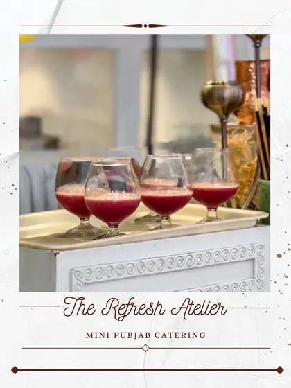 The Refresh Atelier, our dedicated beverage service. This image captures the essence of our commitment to crafting perfect drinks for every occasion.