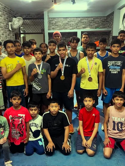 Our champions and the rest of the team. Success is a team effort, and we celebrate it together.
