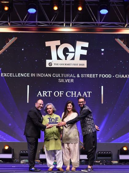 Our sister brand, 'Art of Chaat', was honoured with a Silver award for 'Excellence in Indian Cultural & Street Food'. This celebrates our mission to elevate humble street food into a gourmet experience.