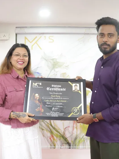 Presenting a diploma certificate for Ladies Hair Cut and Chemical course. Every certificate represents a new career launched.