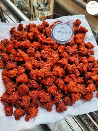 My newly launched chicken pakoda, or chicken bora. These bite-sized pieces are crispy, savory, and incredibly moreish.