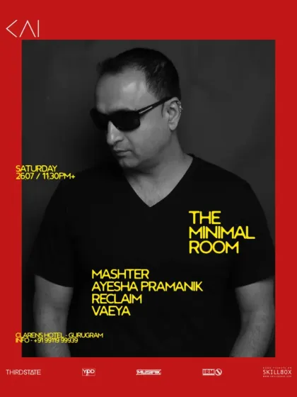 My solo poster for The Minimal Room event. The black, white, and red design perfectly reflected the night's strictly-for-the-heads music policy.