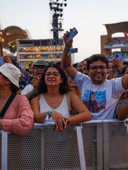 Pure joy and excitement at the barricade. Our front-of-stage and fan pit management ensures a safe yet thrilling experience for the most dedicated fans.