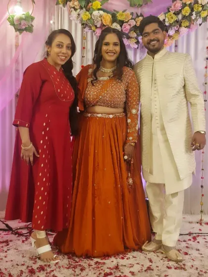 With the happy couple at their engagement party. It was a pleasure to choreograph their dance for this special occasion.
