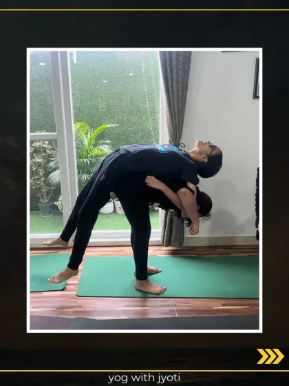 Another variation of our partner back-strengthening exercises, where one child acts as a supportive base for the other.