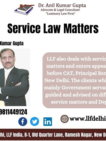 We have a focused practice area for service law, offering legal advice and court representation to government employees facing service and departmental challenges.