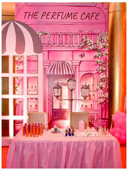 'The Perfume Cafe' was another creative station where kids could create their own scents. The hand-painted backdrop of a Parisian shopfront made the activity even more special.