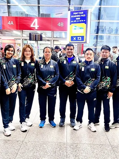 The Indian team contingent at the airport, ready to represent the nation at the BRICS Games. I am proud to be part of this dedicated group of athletes and coaches.