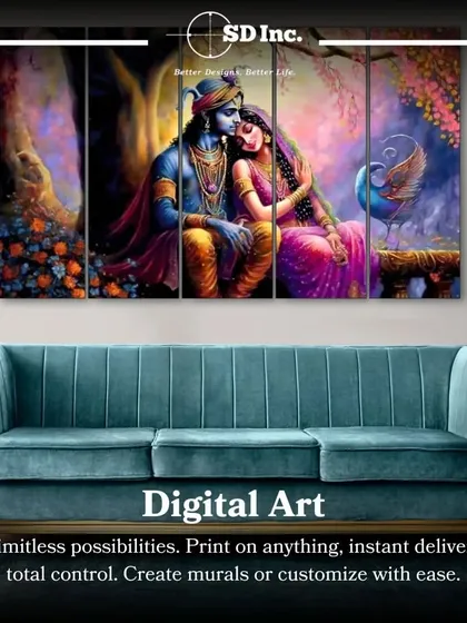 Digital art offers limitless possibilities. It can be printed on anything, delivered instantly, and customized to create murals or unique pieces.