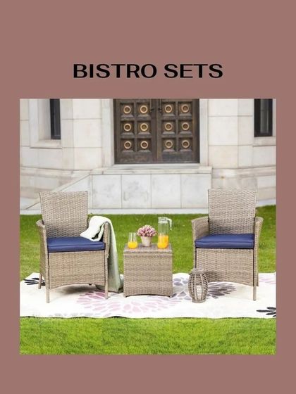 Our bistro sets are perfect for creating a small, intimate corner in your garden or on your balcony. This set includes two comfortable wicker chairs and a matching side table, ideal for enjoying a quiet meal or drink outdoors.