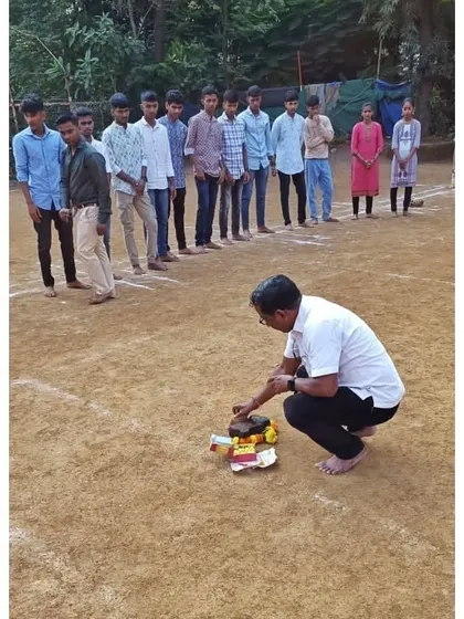 Our coach performing the 'Shastra Puja' on Dussehra, a tradition where we worship the tools of our trade, our sporting equipment.