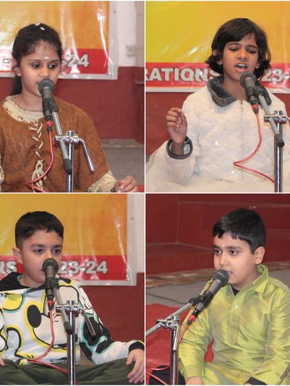 Another collage of our young and budding artists from the bhajan evening.