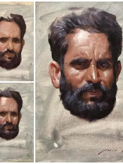 Three 30-minute online portrait demonstrations done in oil on canvas. These quick studies are about capturing the essence of the subject efficiently.