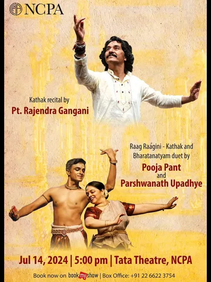 The official NCPA poster for our show 'Raag Raagini'. We were thrilled to share the stage with the living legend, Pt. Rajendra Gangani ji.