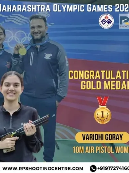Our student Varidhi Goray wins the Gold medal in the 10m Air Pistol Women event at the Maharashtra Olympic Games. A fantastic achievement.