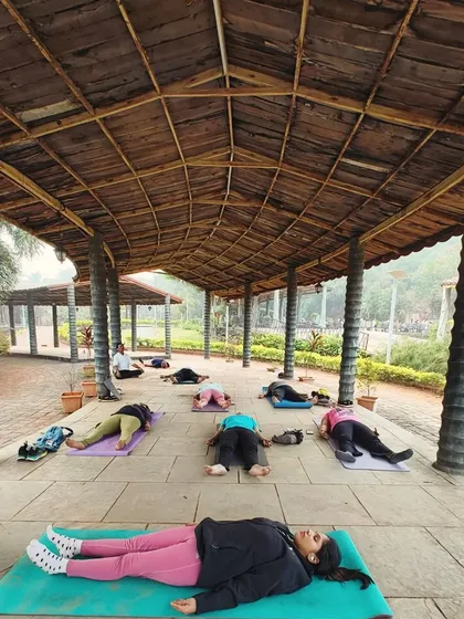 The practice always ends with deep rest. A quiet moment in Savasana allows the body and mind to absorb the benefits of the asanas and pranayama, creating a sense of peace and community, even in our online classes.