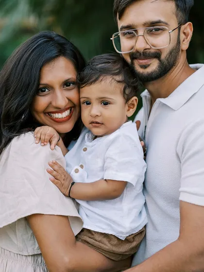 Another beautiful family portrait from the same session, showing the strong bond and love they share.