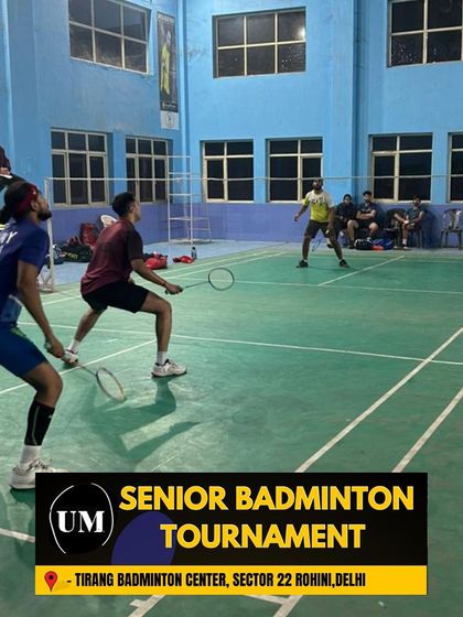 A doubles match in full swing. My tournaments for adults are a great way to stay fit and competitive.