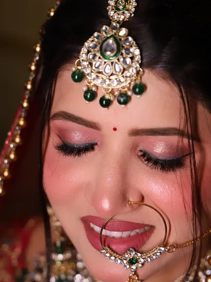 A candid shot of a bride, showing the soft-focus effect of well-blended makeup. This is the kind of quality I teach my students to achieve.