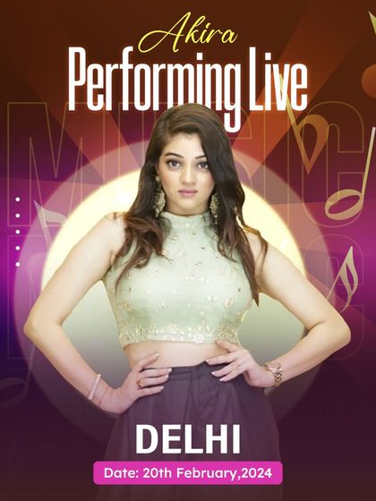 Get ready for Akira live in Delhi! A poster announcing an upcoming concert.