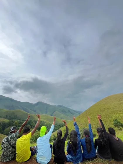 Looking out at the endless layers of green hills from the Kudremukha trail. This is the kind of view that makes every step of the climb worthwhile.