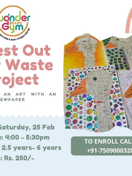 Flyer for a "Best Out of Waste Project" using old newspapers.