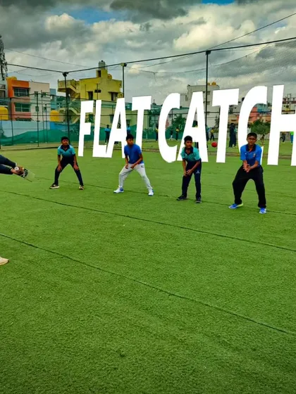 A flat catching drill in progress. These sessions are crucial for improving reflexes and confidence in the field.
