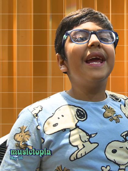 A happy face from our May Musictopia batch. We create a positive and encouraging atmosphere where every child feels comfortable to explore their creativity.